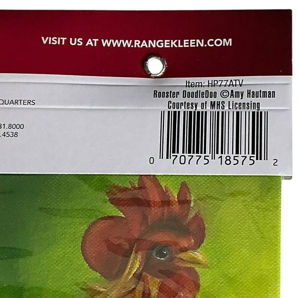 Rooster Tin Metal Hot Pads Trivets Colorful Whimsical Square 7x7 in 4 Hot Pads - Picture 5 of 16